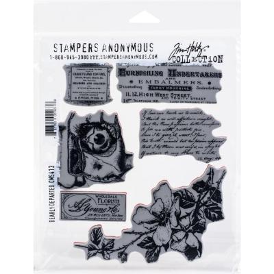 Stampers Anonymous Tim Holtz Cling Stamps - Dearly Departed